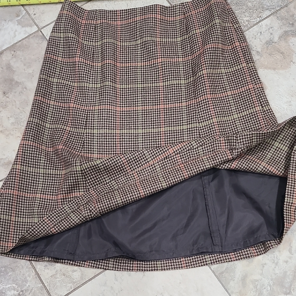 Talbots A-Line Skirt - Brown and Pink Plaid - Picture 6 of 7